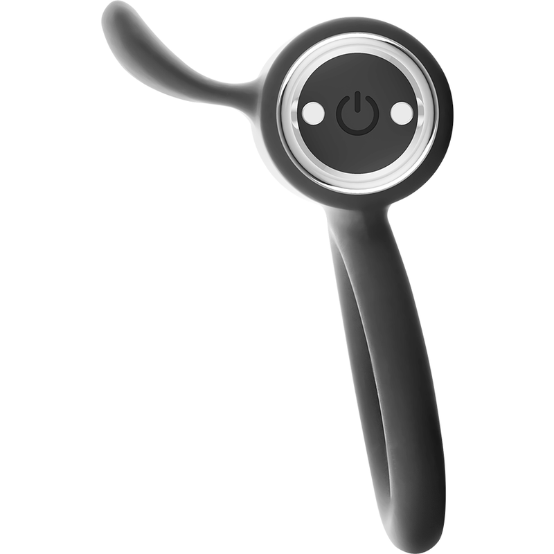 Anneau Vibrant Rechargeable Cameron - 10 Modes Silicone - Black&Silver
