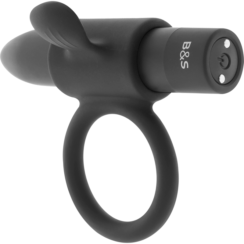 Anneau Vibrant Rechargeable Cameron - 10 Modes Silicone - Black&Silver