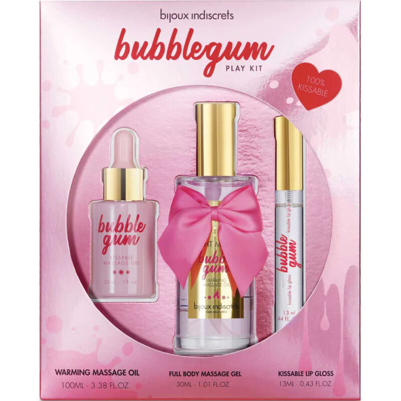 Kit de Jeu Sensuel Bubblegum Huile Gel et Gloss Parfum Bubble-Gum - Bijoux Indiscrets