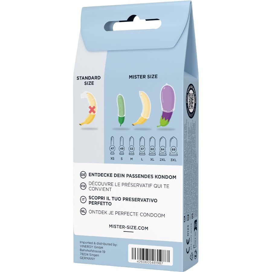 Kit de Test Préservatifs 3 Tailles 53/57/60 mm avec Mètre Ruban - Mister Size