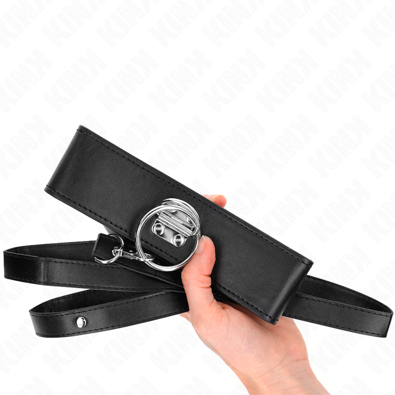 Laisse Cloutée BDSM Collier Cuir Réglable 116 cm - Kink