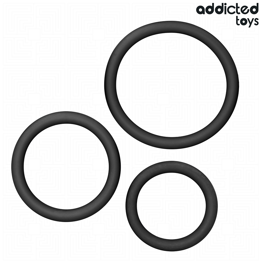 Lot de Cockrings en Silicone Souple 3 Anneaux - Addicted Toys
