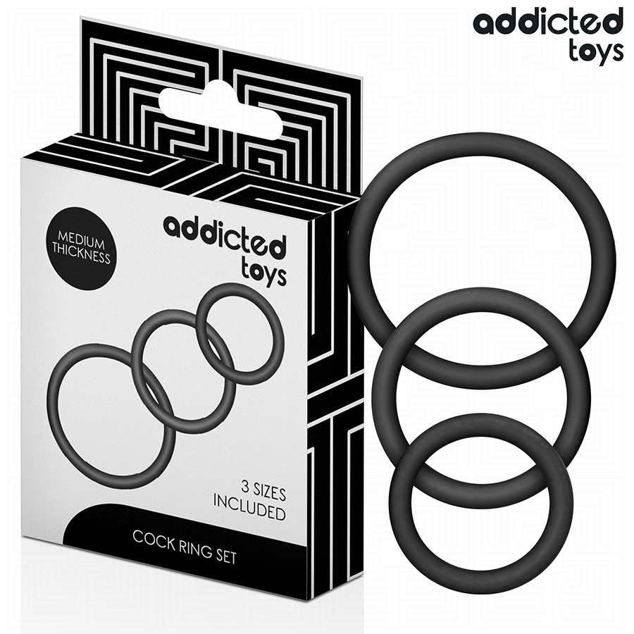 Lot de Cockrings en Silicone Souple 3 Anneaux - Addicted Toys