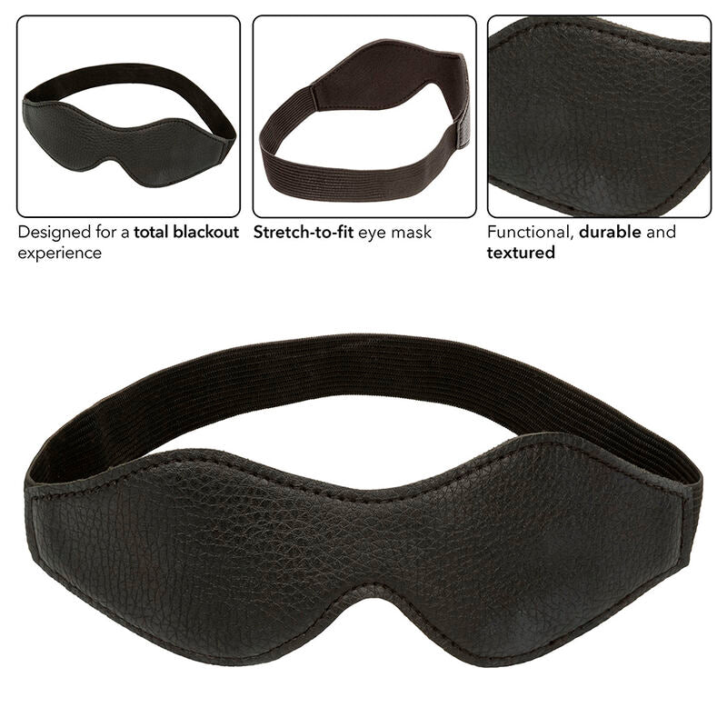 Masque BDSM Black-Out Nocturnal Cuir Doublure Néoprène - CalExotics