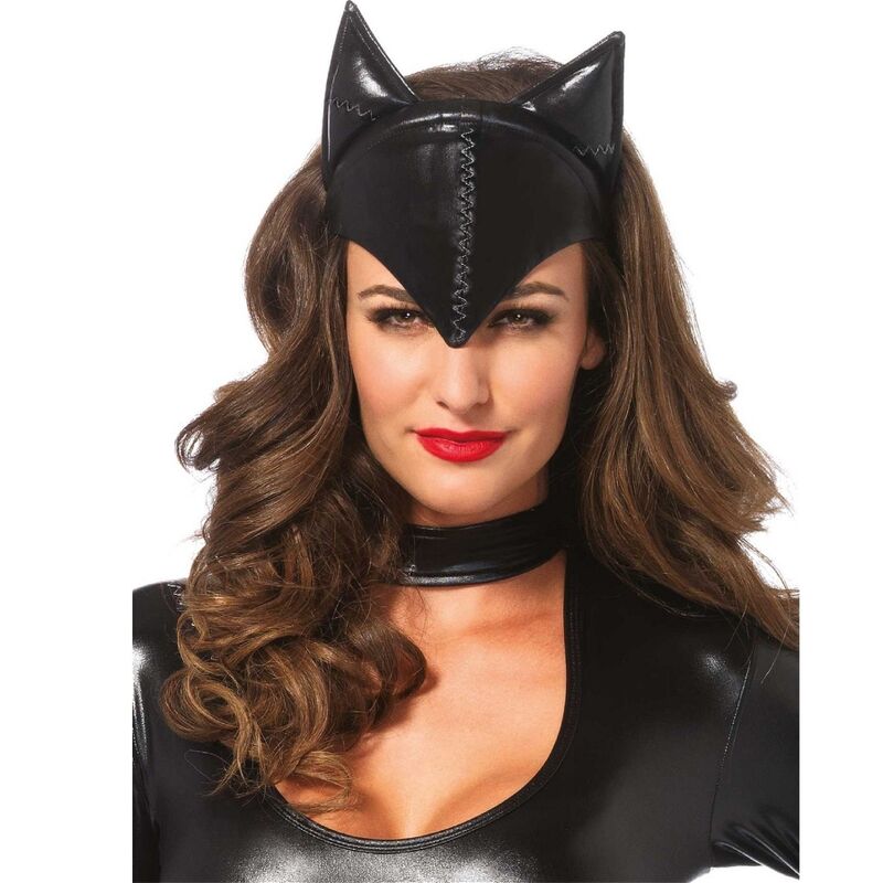 Masque Loup Chat Femme Fatale Feline Noir Souple - Leg Avenue