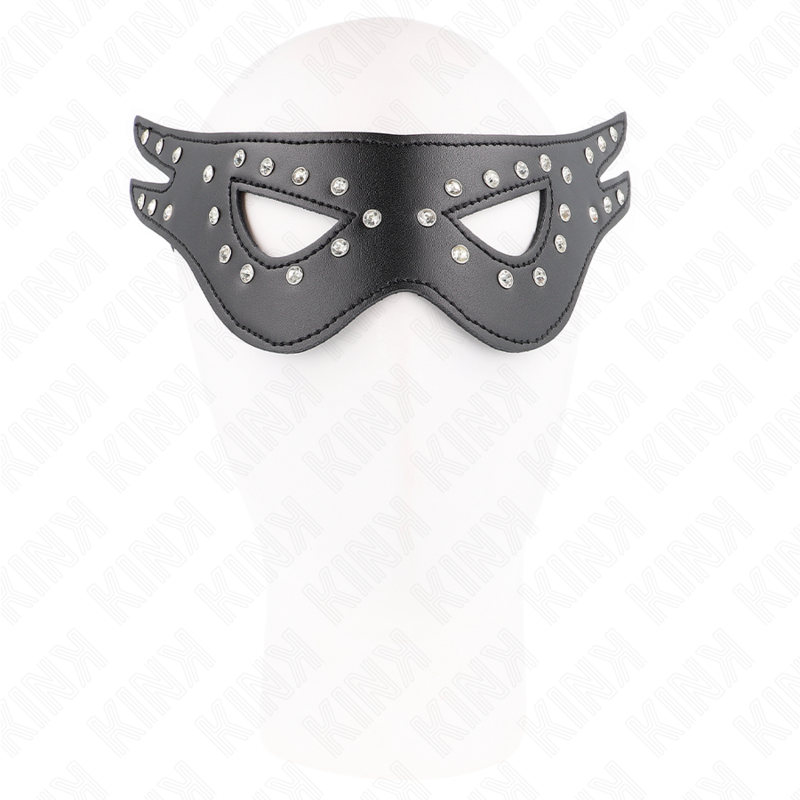 Masque Sexy BDSM Cuirette Modèle 2 Bande Élastique Réglable - Kink