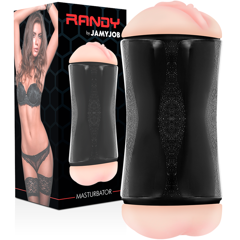 Masturbateur Double Entrée Randy Vagin et Anus Texturé Réversible - Jamyjob