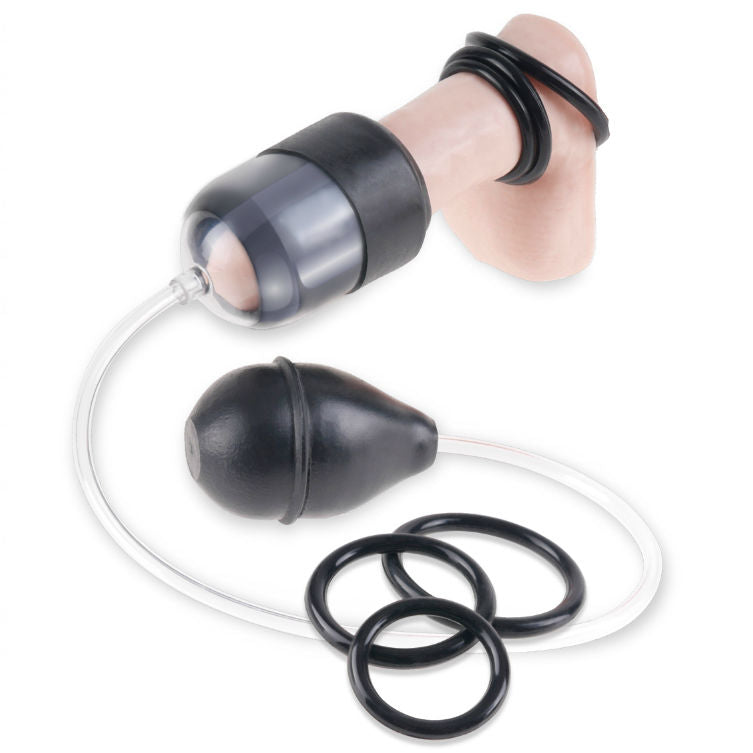 Masturbateur Pompe Suck N' Stroke Aspiration 3 Anneaux Stimulants - Fetish Fantasy