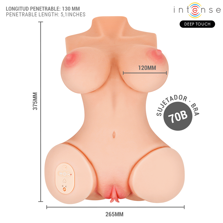 Masturbateur Torse Vero Vibration Succion Chaleur Effets Vocaux - Intense