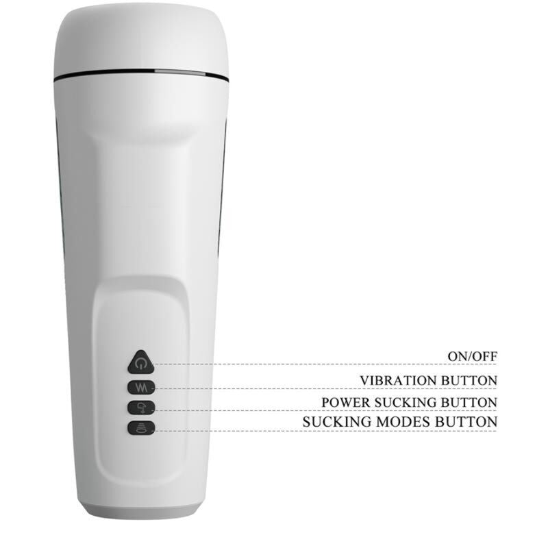 Masturbateur Vibrant Sienna Aspiration Chauffant 12 Vibrations USB - Pretty Love