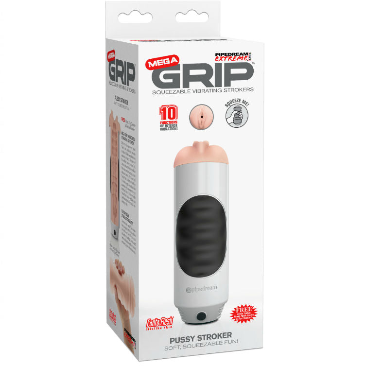Masturbateur Vibrant Vagin Réaliste Mega Grip 10 Modes - Extreme Toyz