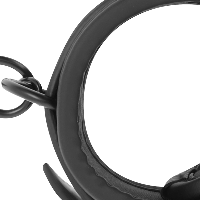 Menottes BDSM Cuir Végétalien Doublure Néoprène Métal Sans Nickel - Fetish Submissive