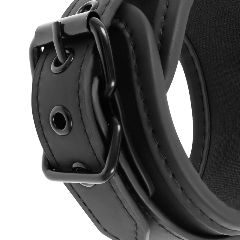 Menottes BDSM Cuir Vegan Doublure Néoprène avec Poignée - Fetish Submissive