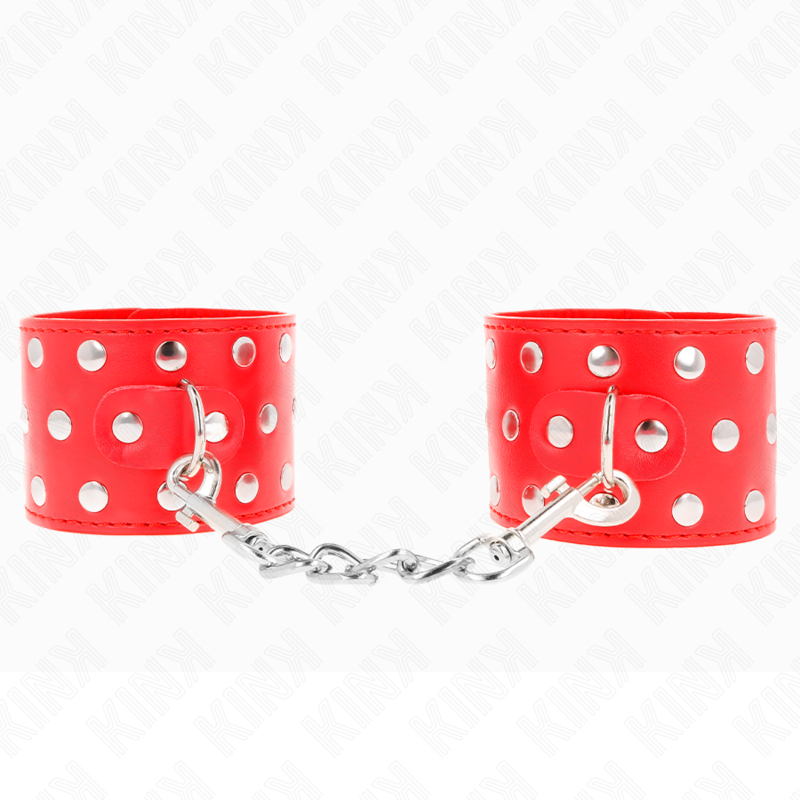 Menottes BDSM Rivets Fermeture Pression Ajustables 19-24 cm - Kink