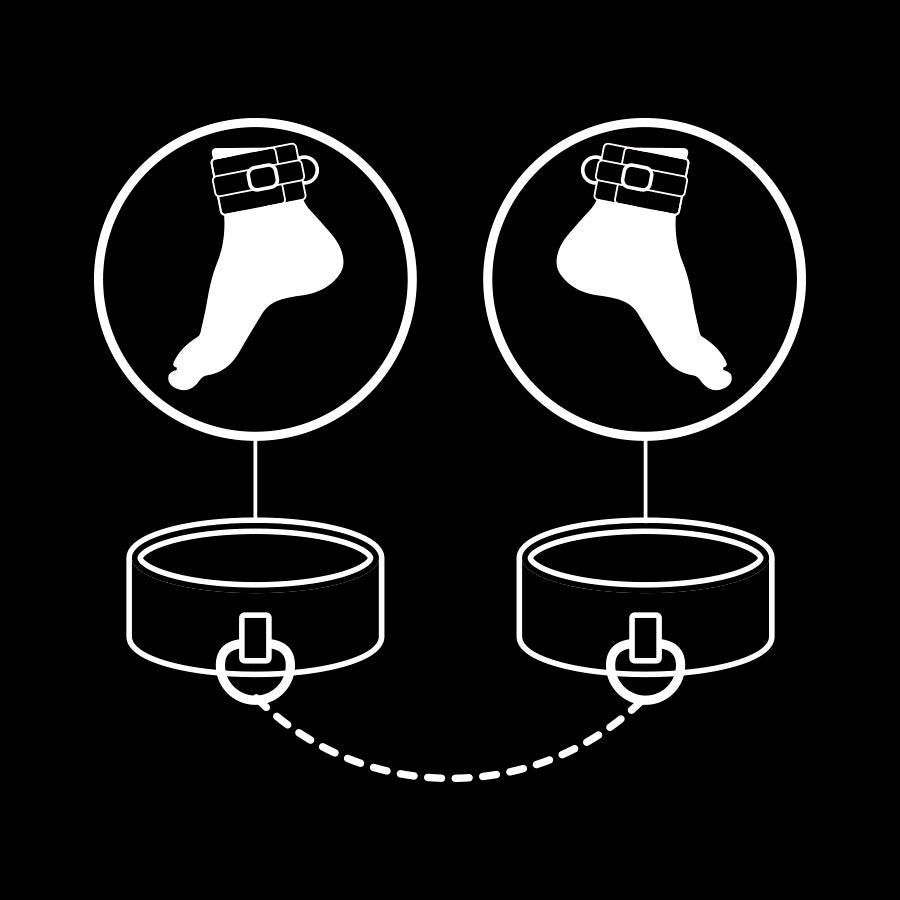 Menottes Chevilles BDSM Cuir Végan Doublure Néoprène Réglables - Fetish Submissive