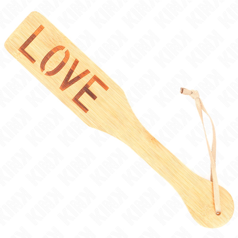 Palette BDSM Bambou Mot Amour Gravé 32 x 5,5 cm - Kink