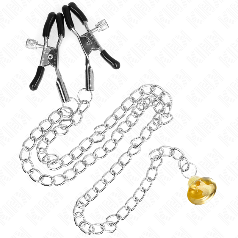 Pinces à Tétons Chaîne Pendentif Corne Métal 30 cm - Kink