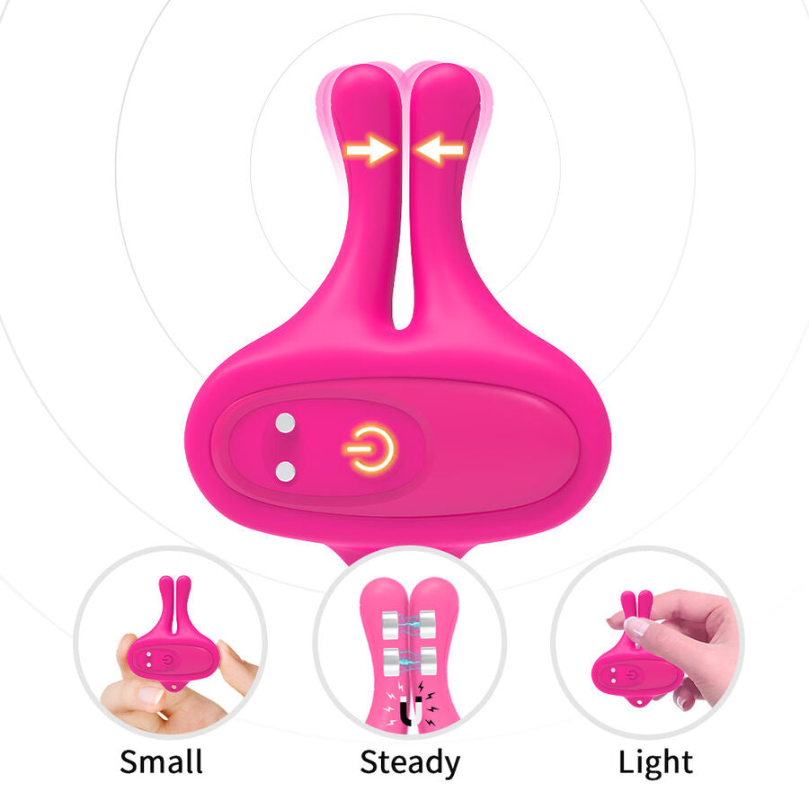 Pinces à Tétons Magnétiques Vibrantes Forme Lapin 9 Modes Rechargeable - Armony