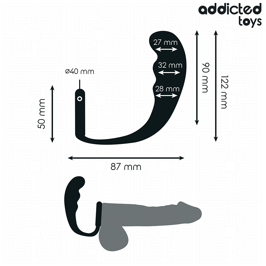 Plug Anal avec Anneau Testiculaire Modèle 4 Silicone Flexible - Addicted Toys