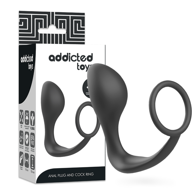 Plug Anal avec Cockring Intégré Silicone Débutant - Addicted Toys