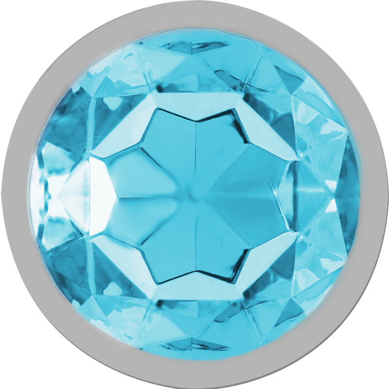 Plug Anal Bijou Métal Bleu Brillant Taille M 8 cm - Intense