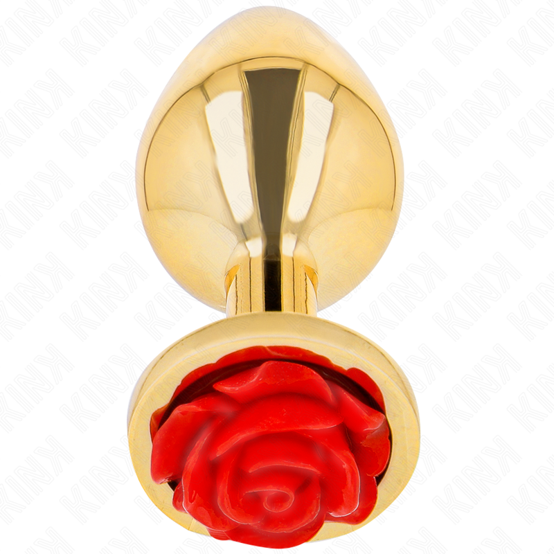 Plug Anal Bijou Rose Rouge Acier Inoxydable - Kink