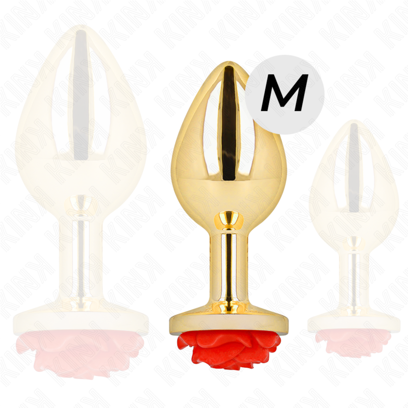 Plug Anal Bijou Rose Rouge Acier Inoxydable - Kink