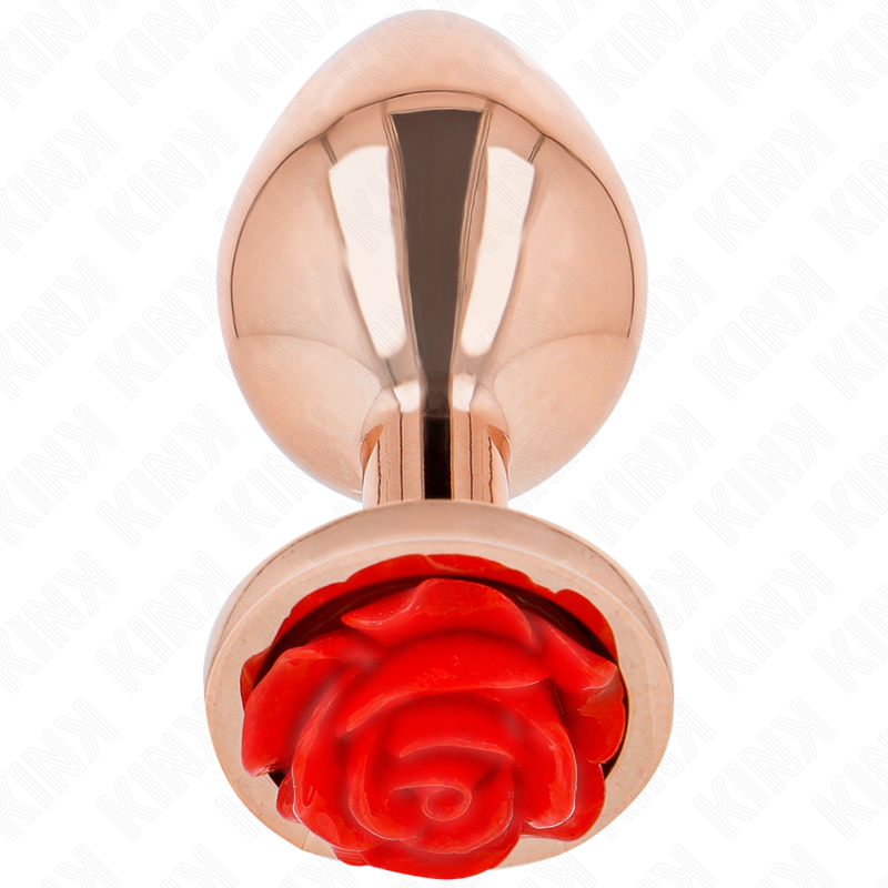 Plug Anal Bijou Rose Rouge Acier Inoxydable - Kink