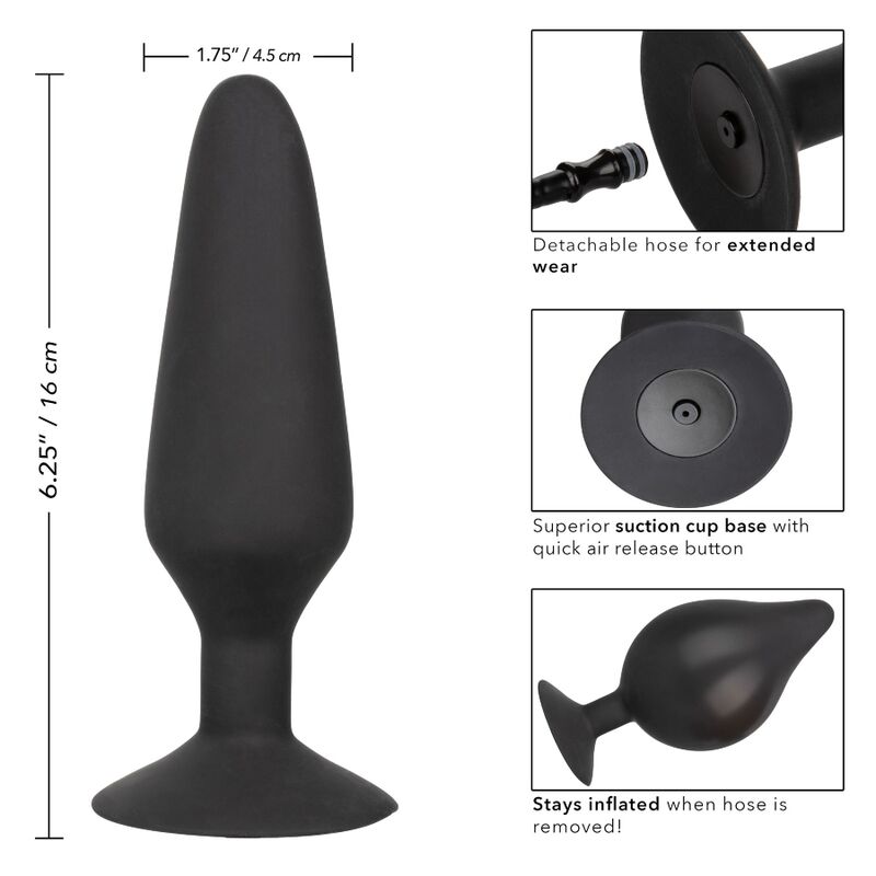 Plug Anal Gonflable XL Silicone Base Ventouse Tuyau Amovible - CalExotics