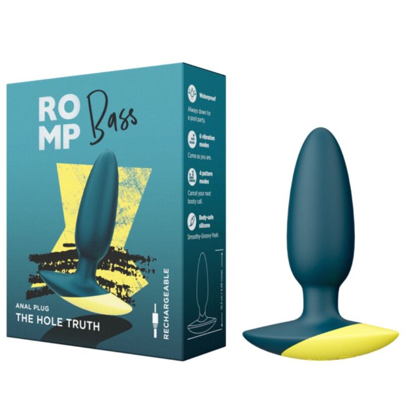 Plug Anal Vibrant Bass 10 cm 6 Intensités IPX7 - Romp