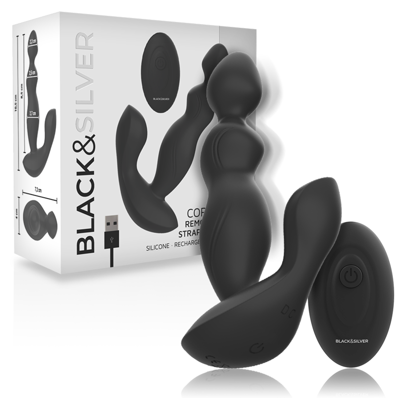 Plug Anal Vibrant Cora Télécommande Rechargeable IPX6 - Black&Silver