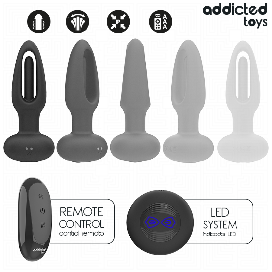 Plug Anal Vibrant Langue Oscillante Télécommande 10 Modes - Addicted Toys