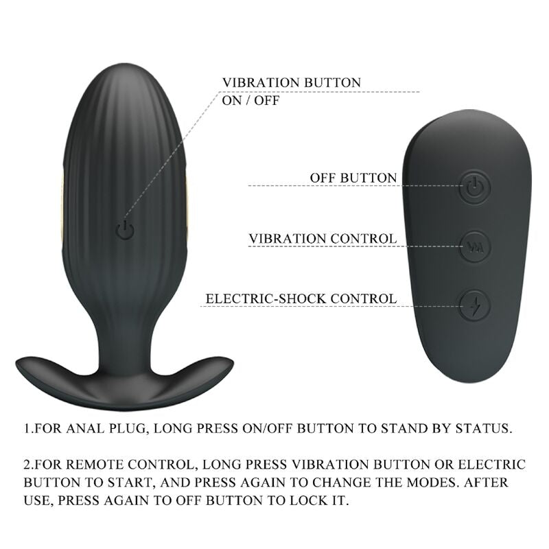 Plug Anal Vibrant Électrostimulation Kelly 7 Modes Rechargeable - Pretty Love