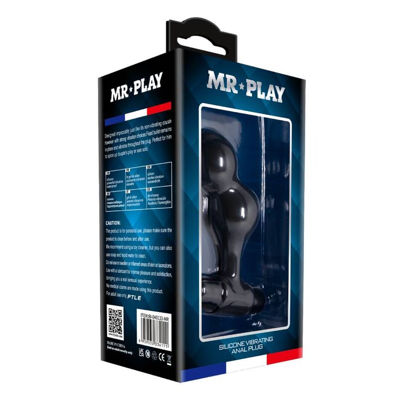 Plug Anal Vibrant Silicone 10 Modes Col Étroit Noir - Mr Play