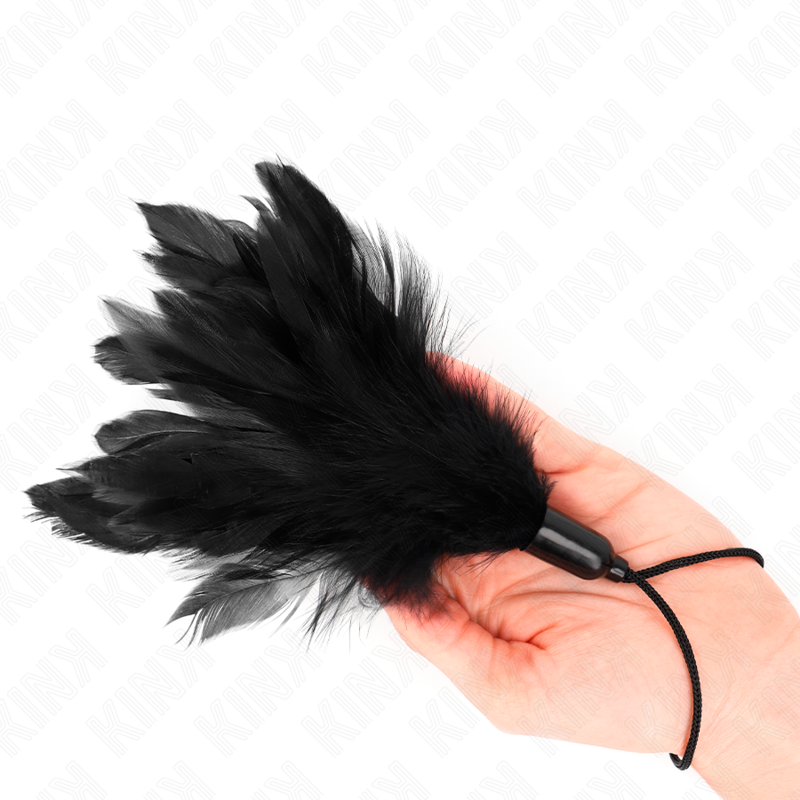 Plumeau Caresse BDSM Manche Corde Tressée Base Plastique 15 cm - Kink