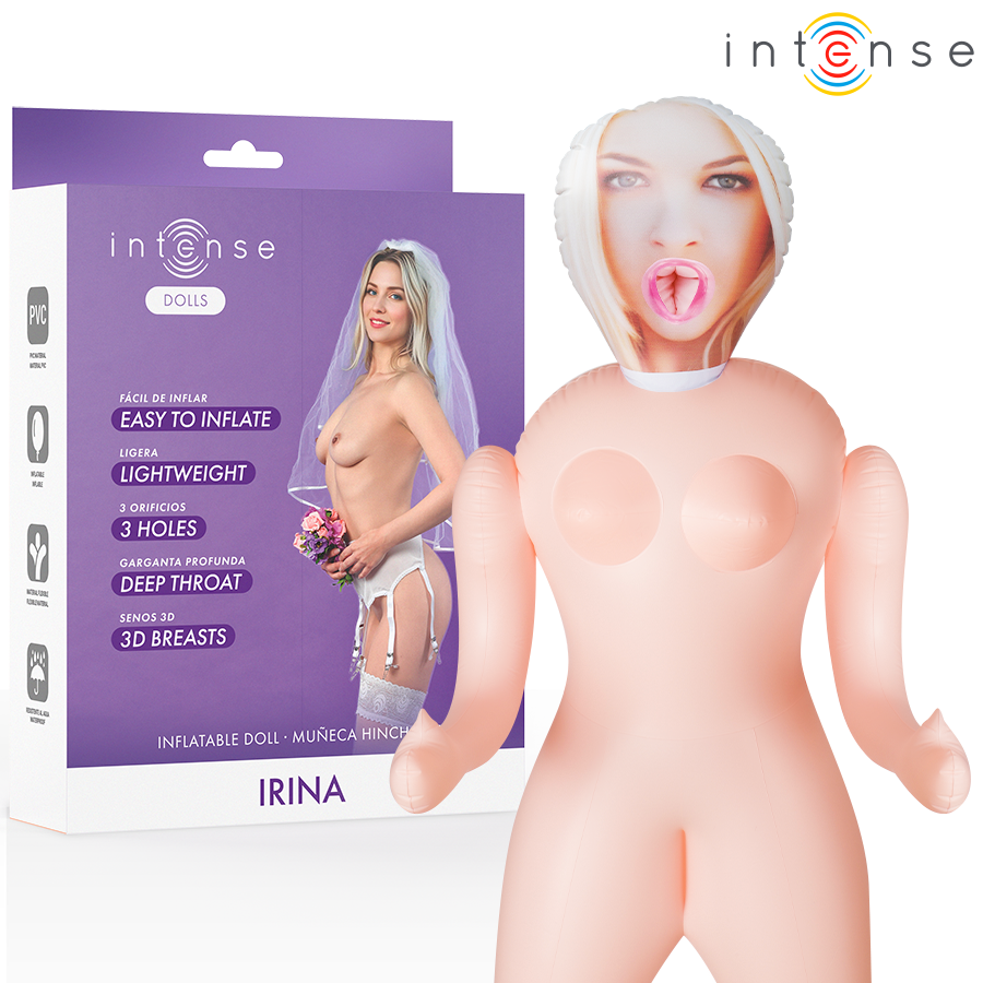 Poupée Gonflable Irina 3 Orifices Seins 3D PVC 1,45 m - Intense