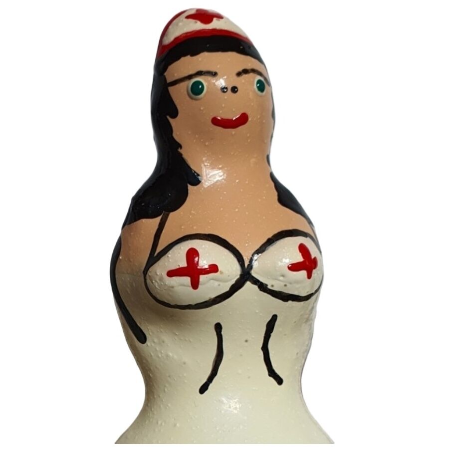 Préservatif Fantaisie Peint à la Main Infirmière Latex Noir - Condomerie