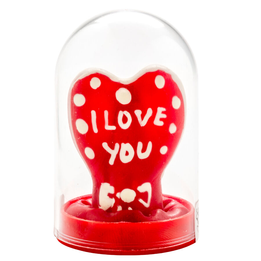 Préservatif Fantaisie Peint Main Forme Cœur Je T'aime Latex - Condomerie
