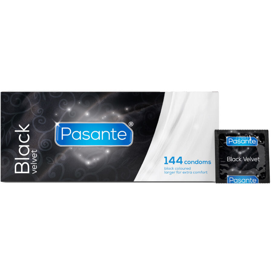 Préservatifs Noirs Black Velvet Latex Naturel Boîte 144 - Pasante