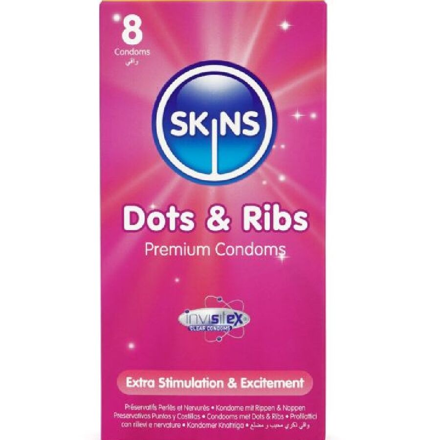 Préservatifs Skins Dots and Ribs - Points et Nervures Stimulants