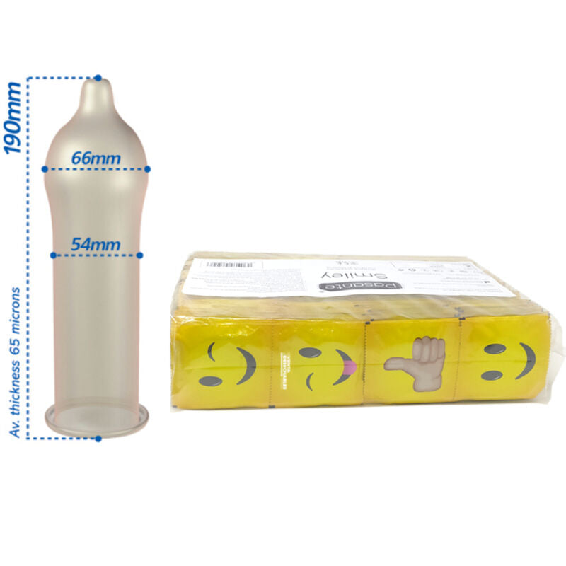 Préservatifs Smiley Latex Naturel 4 Modèles Sac 144 Unités - Pasante