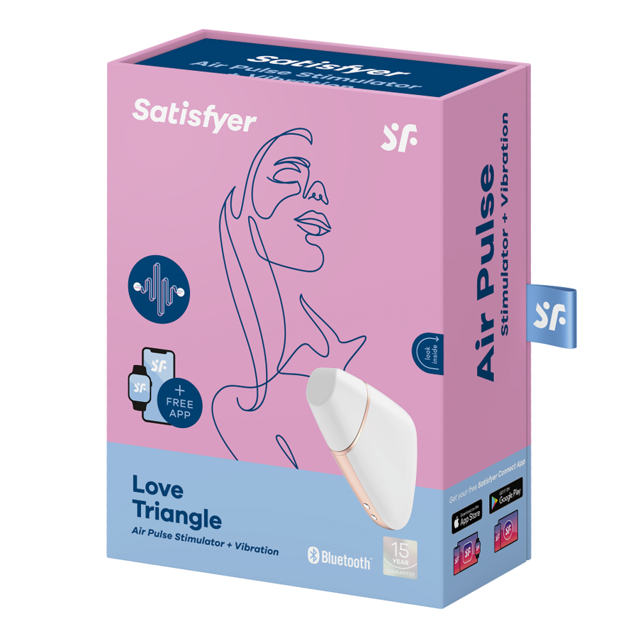Stimulateur Clitoridien Air Pulse Love Triangle Connecté App - Satisfyer