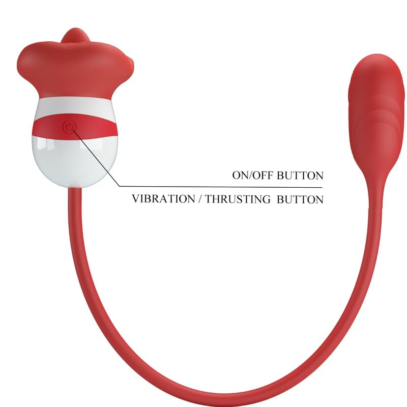 Stimulateur Clitoridien Aliyah Langue Léchante Bouche Rouge Rechargeable - Pretty Love