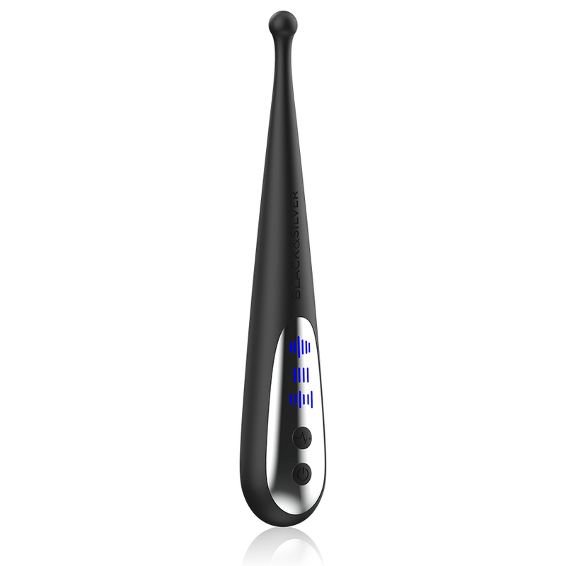 Stimulateur Clitoridien Kenneth Embout Arrondi 10 Modes - Black&Silver