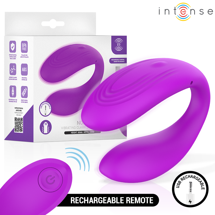 Stimulateur Clitoridien Nora Pince Vibrante en U 10 Modes Télécommande - Intense