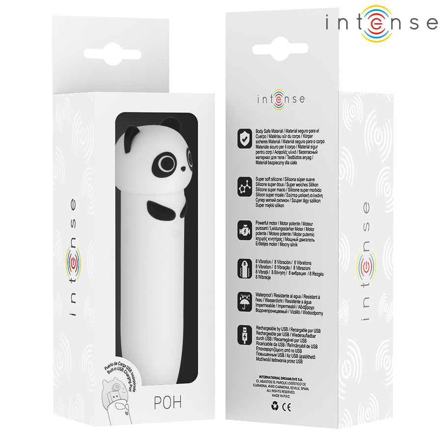 Stimulateur Clitoridien Poh Panda Bullet Vibrant USB 8 Modes - Intense