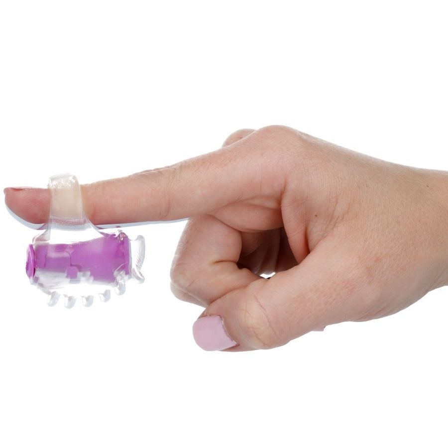 Stimulateur de Doigt Vibrant Texturé Flexible Lilas - Casual Love