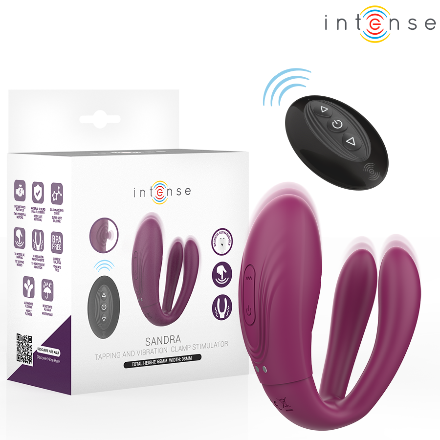 Stimulateur Tapotement Sandra 2 Moteurs Télécommande Sans Fil - Intense