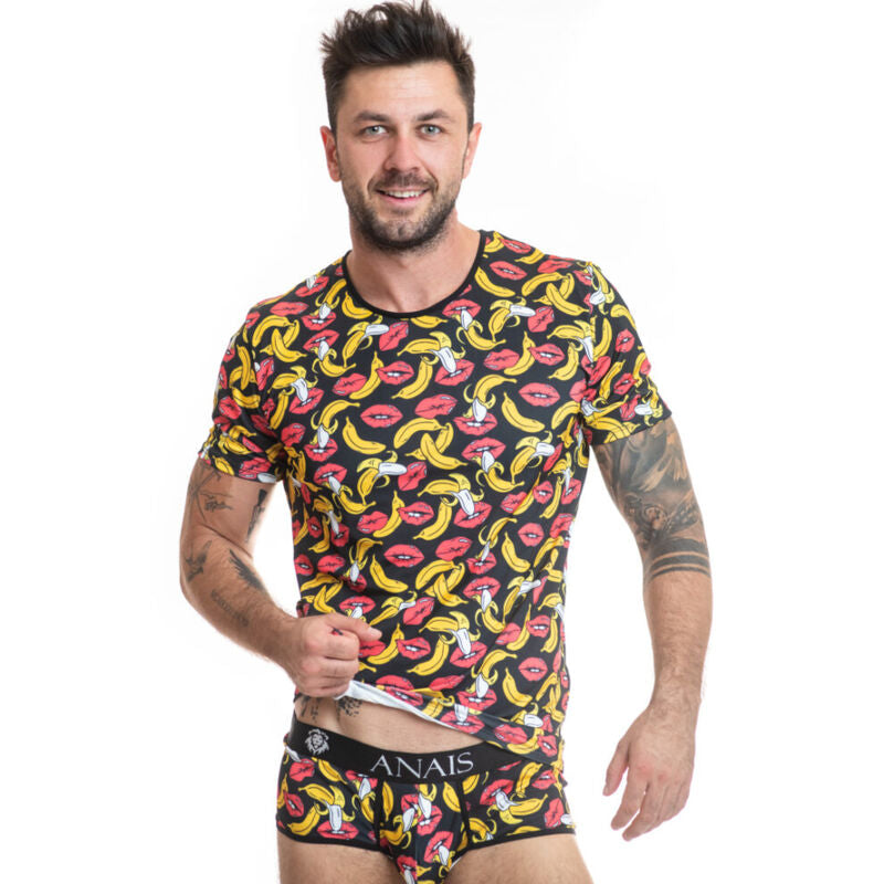T-Shirt Homme Banana Imprimé Bananes Lycra Coupe Ajustée - Anais Men