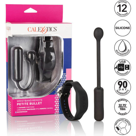 Œuf Vibrant Petite Bullet Télécommande Bracelet 12 Modes Rechargeable - CalExotics